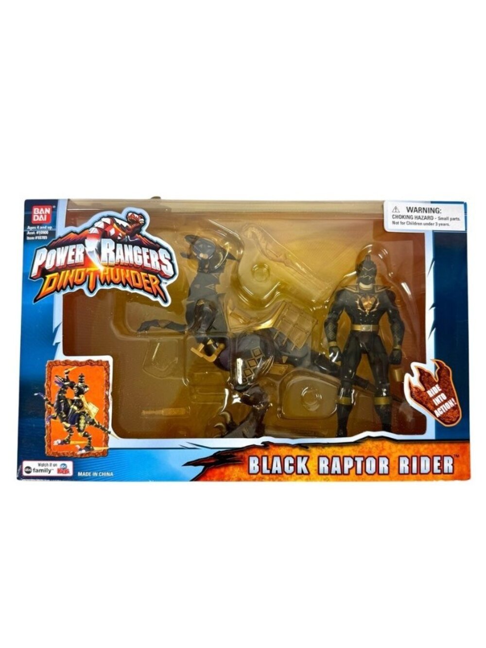 Power Rangers Dino Thunder Black Raptor Rider Complete With Instructions